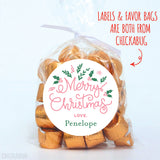 Pink Merry Christmas Gift Labels