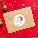 Warm Christmas Wishes Stocking Gift Labels