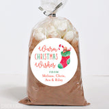 Warm Christmas Wishes Stocking Gift Labels