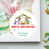 Kids' Nativity Scene Christmas Gift Labels