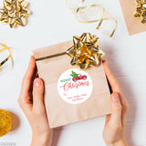 Red Truck with Trees Christmas Gift Labels