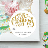 Gold Merry Christmas Gift Labels