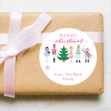 Pink Nutcracker Christmas Labels