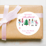 Pink Nutcracker Christmas Labels - African-American Characters