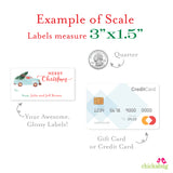 Blue Vintage Truck Christmas Gift Labels