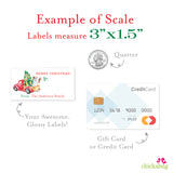 Watercolor Red Truck with Snowman Christmas Gift Labels