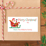 Santa's Sleigh and Rudolph Christmas Gift Labels