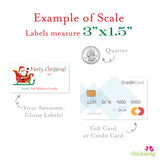 Santa's Sleigh and Rudolph Christmas Gift Labels