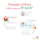 Santa in His Sleigh Christmas Gift Labels