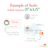 Watercolor Wreath Merry Christmas Gift Labels