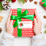 Poinsettia Floral Christmas Gift Labels