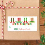 Elf Feet Christmas Gift Labels