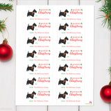 Scottie Dog Merry Christmas Gift Labels