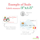 Chilly Penguins "Happy Holidays" Gift Labels