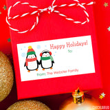 Chilly Penguins "Happy Holidays" Gift Labels