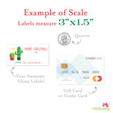 Cactus Rectangular Christmas Gift Labels