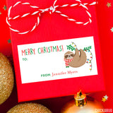 Christmas Sloth Gift Labels