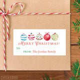 Watercolor Christmas Ornaments Christmas Gift Labels