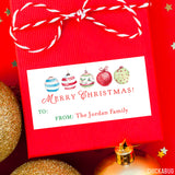 Watercolor Christmas Ornaments Christmas Gift Labels