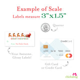 Santa's Sleigh and Reindeer Merry Christmas Gift Labels