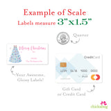 Pink Christmas Tree Gift Labels
