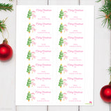 Pink Snowman Christmas Gift Labels
