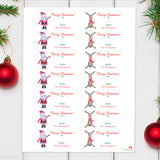 Country Santa and Reindeer Christmas Gift Labels