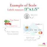 Vintage Car and Tree Christmas Gift Labels