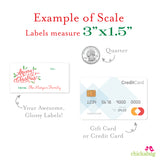 Calligraphy and Holly Christmas Gift Labels