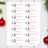 Snowman Couple "Happy Holidays" Gift Labels