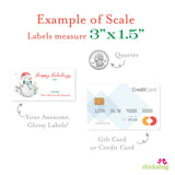 Watercolor Snowman Happy Holidays Gift Labels