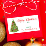 Watercolor Christmas Tree Christmas Gift Labels