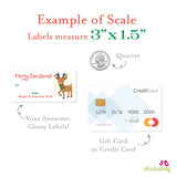 Reindeer Merry Christmas Gift Labels