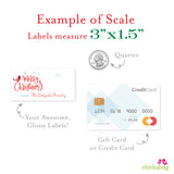 Watercolor Cardinal Merry Christmas Gift Labels