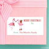 Flamingo Rectangular Christmas Gift Labels