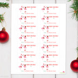 Flamingo Rectangular Christmas Gift Labels