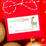 "Fa la la la la" Llama Christmas Gift Labels