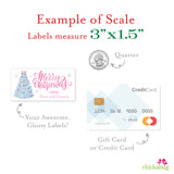 Pink Tree Christmas Gift Labels