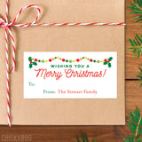 Festive Garland Christmas Gift Labels