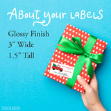 To Child From Santa Christmas Gift Labels - Santa in a Red Truck
