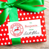 To Child From Santa Christmas Gift Labels - Sent Via Sleigh Mail