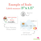 To Child From Santa Christmas Gift Labels - African-American Old Fashioned Santa