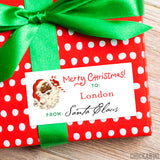 To Child From Santa Christmas Gift Labels - African-American Vintage Santa