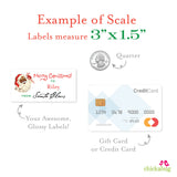 To Child From Santa Christmas Gift Labels - African-American Vintage Santa