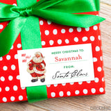 To Child From Santa Christmas Gift Labels - Vintage "Ho Ho Ho!" Santa