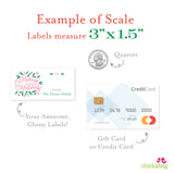 Handwritten Pink Holly Merry Christmas Gift Labels