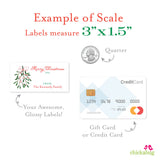 Pink and Red Mistletoe Christmas Gift Labels