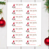 Watercolor Gnome Christmas Gift Labels