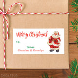 Vintage Santa Merry Christmas Gift Labels