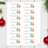 Decorating Fox Christmas Gift Labels